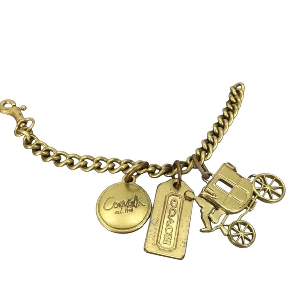 Coach Gold-Tone Bag Charm Bracelet Vintage‎ - Picture 2 of 3